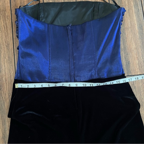 Vintage Jessica McClintock Gunne Sax Velvet Maxi Dress 10 Purple Black Gown - Picture 12 of 13